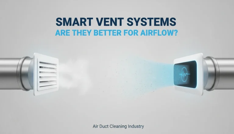 A comparison between a standard vent and a smart vent system showing improved airflow, highlighting the benefits of furnace duct cleaning.